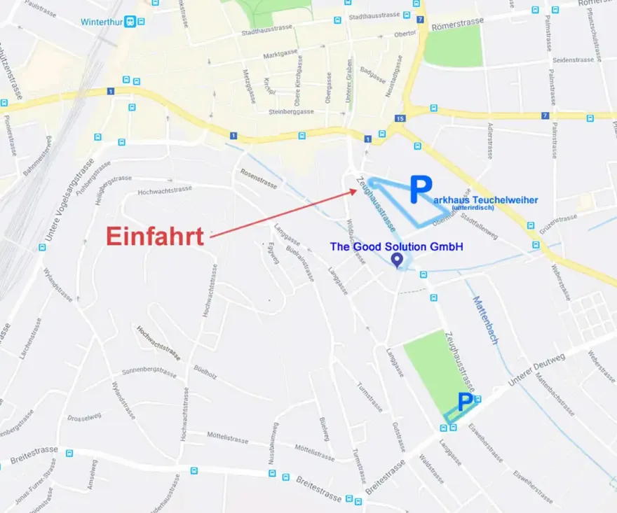 Parkieren Sie im Parkhaus in der Nähe - The Good Solution GmbH - www.the-good-solution.com für Consulting, Coaching, Mentoring, Mentorat, Mental Sparring, Beratung - Workshops