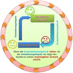 Beim Change Management haben wir den Effekt, dass die Systembeharrungskräfte analog der Homöostase versuchen den alten Zustand wieder herzustellen - The Good Solution GmbH - www.the-good-solution.com